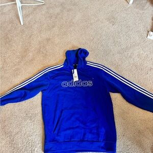 Large Blue Addidas Hoodie, brand new. Men's size large